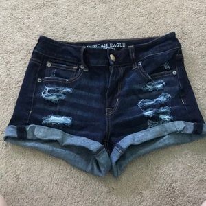 AE Ripped Hi-Rise Jean Shorts